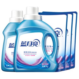 蓝月亮  薰衣草香洁净洗衣液瓶装2kg+瓶装1kg+袋装500g*3