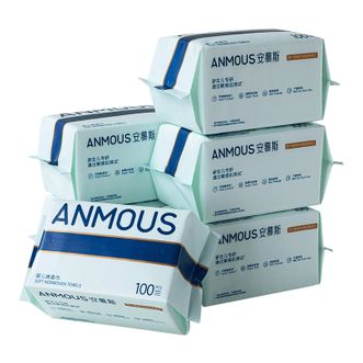 安慕斯（Anmous）  珍珠纹手口屁绵柔巾100抽*6包 AMS-BCT-100-6