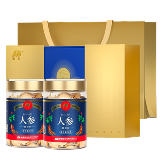 敖东  人参大片礼盒  180克（90g/瓶*2瓶）、直径1.4-1.6CM