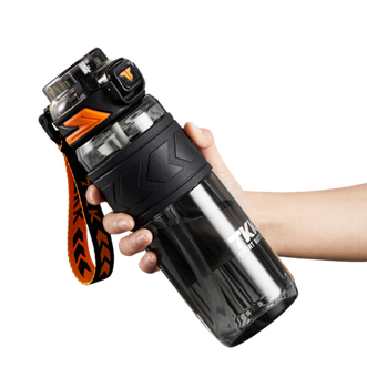 TKK  迈越运动水杯大容量健身水壶耐高温tritan塑料茶杯 火山黑 600ml  TKK-1020