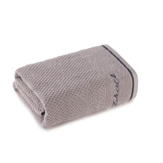 洁丽雅/Grace  毛巾家纺 新疆长绒棉纯棉素色柔软吸水凹凸质感绣花浴巾 灰色 320g