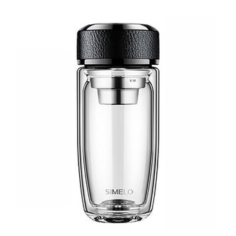 施美乐（SIMELO）玻璃杯男女士家用高档商务耐热泡茶车载水杯270ML 