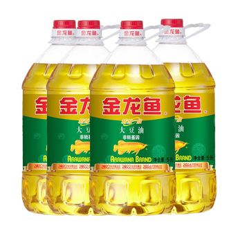金龙鱼  非转基因 精炼一级大豆油 5L 4桶（整箱装）