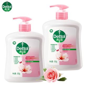滴露/Dettol  洗手液 有效抑菌99.9% 儿童宝宝全家通用健康清洁洗手液 易冲洗 滋润倍护500g*2瓶