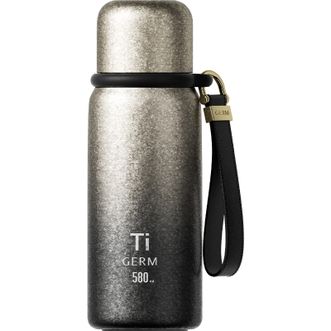 格沵/germ  迷你悦动钛杯内外纯钛保温杯温显水杯直饮泡茶杯580ML 黑金 GE-24AW-B137