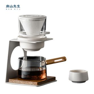 南山先生  见山半自动功夫茶具套装 创意简约防烫高颜值泡茶壶礼盒装+清居茶盘36577-ns