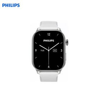 飞利浦（PHILIPS）  录音手表 VTR5208 银色配米灰硅胶表带 语音转文字专业一键私密录音智能手环笔会议记录神器取证设备便携超长待机纪要商务 黑色配黑色硅胶表带4GB内存满电录音12h
