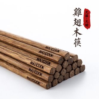 美厨（MAXCOOK）筷子 天然家用无漆无蜡鸡翅木筷子 家用实木原木筷子10双装 MCPJ183