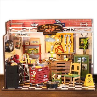 若来  diy小屋 《梦想汽修间》 成人积木拼装玩具模型 桌面摆件玩具