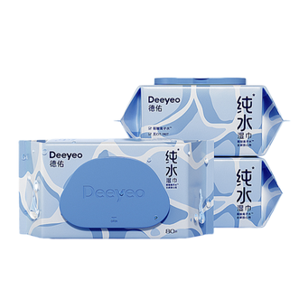 德佑/Deeyeo  纯水湿巾80抽*3包