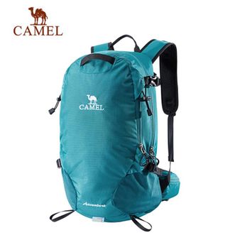 骆驼/Camel  破晓登山包轻便户外徒步双肩包运动露营休闲旅行通勤登山背包男 1S32267148C，湖蓝色 18L
