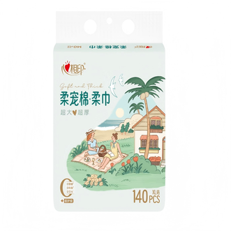 心相印  棉柔洁肤巾柔宠悬挂式洗脸巾一次性洁面巾加大加厚 140抽