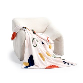 水星家纺  萌趣涂鸦法兰绒毯午睡毯子办公室毛毯四季多用毯子180*200cm