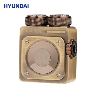 HYUNDAI  机甲系列全金属剃须刀全身水洗剃须刀磁极双环圆孤入头