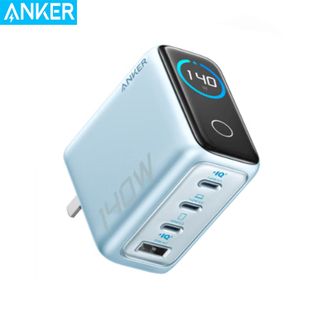 安克  充电器A2697【蓝色】 智显充140W氮化镓屏显type-c多口pd快充100W头适用苹果17iPhone手机笔记本电脑