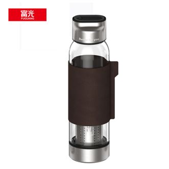 富光（FUGUANG）   便携软胶提环玻璃杯 独立茶仓泡茶水杯防烫 370ml