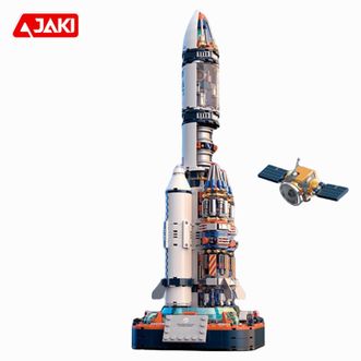 JAKI  积木拼装破晓五号火箭航天模型儿童玩具6-12岁