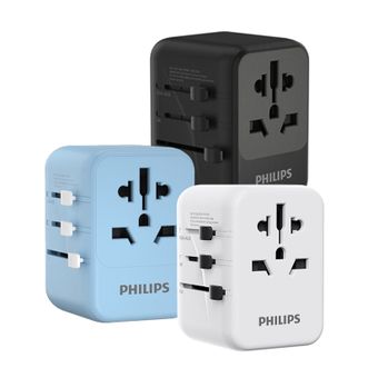 飞利浦/Philips  全球通转换器/旅行转换插头/日标英欧澳美标充电头/万能转换头/出差留学旅游转换插座 【黑色】SPB1005