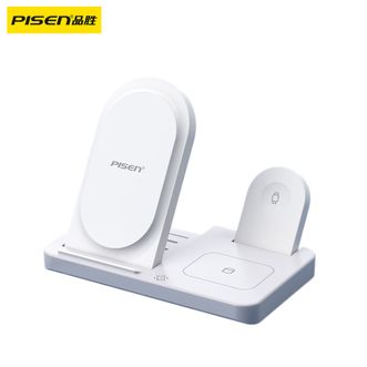 品胜/Pisen  三合一无线充电器MagSafe磁吸充电支架多合一可折叠iPhone17proMax/16/15/14手机/耳机/苹果手表充iwatch