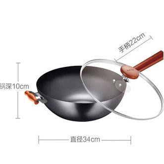 苏泊尔（SUPOR）  真不锈轻质爆炒铁锅家用炒菜煤气燃气锅明火适用 FC32R5 34cm（SUPOR）