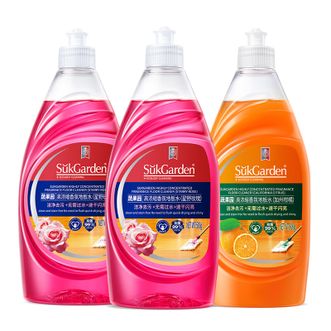 蔬果园/SukGarden  玫瑰&柑橘高浓缩地板剂500g*3地板瓷砖清洁剂拖地专用