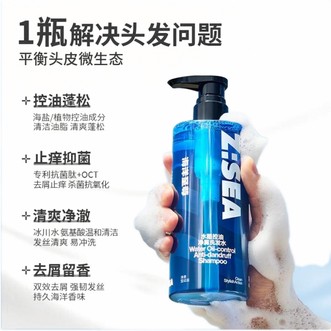 海洋至尊  水酷控油净屑洗发水  香味超迷人400ml蓬松男士适用