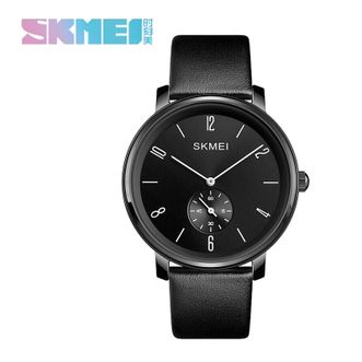 时刻美（Skmei）  手表男 休闲石英手表 腕表 （1398黑色 皮质表带）