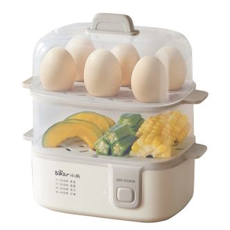 小熊/Bear  煮蛋器  蒸蛋器多功能迷你电蒸锅双层早餐神器鸡蛋羹一体机