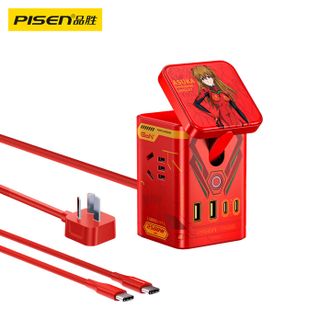 品胜(PISEN)  3C认证EVA明日香65W氮化镓桌面充电器站40W快充套装多口8合1插座