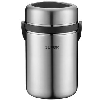 苏泊尔(SUPOR)   1.5L不锈钢三层保温饭盒KF15A1