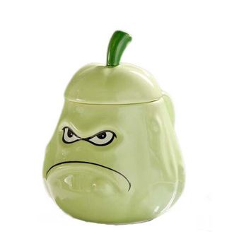 贝瑟斯  搞怪窝瓜陶瓷杯带盖400ml