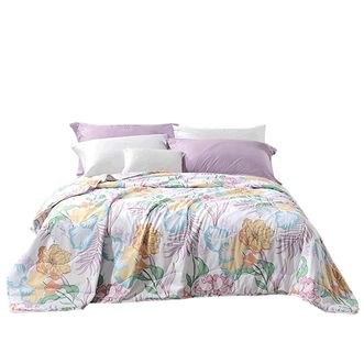 富安娜/Fuanna  轻灵花舞七孔抗菌印花夏被203*229cm 富安娜/Fuanna  轻灵花舞七孔抗菌印花夏被203*229cm