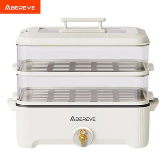 艾贝丽  电蒸锅  电火锅 5L多功能家用双层火锅 蒸锅  ABL-LLG913S
