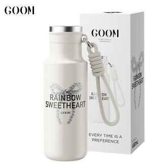 格沫/GOOM  轻量系列保温杯490mL 高颜值便携手提水杯316L不锈钢杯子 甜心结