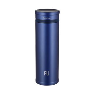 富光（FUGUANG）   保温杯男女士大容量带茶隔泡茶杯子 420ML 蓝