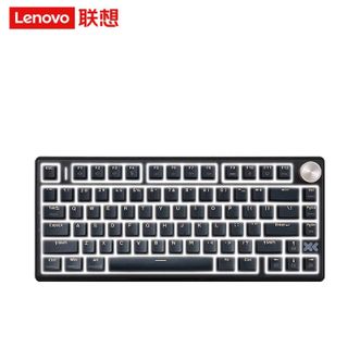 联想（Lenovo）  小新K5 客制化机械键盘 黑巧布朗尼 单光青轴 单模 环诺青轴 全键热插拔 Gasket 软弹结构 多媒体旋钮