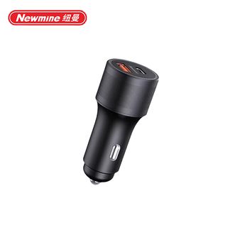 纽曼（Newmine）  车载充电器-一拖二双USB金属车充5V3A PD20W快充22.6W快充  黑色