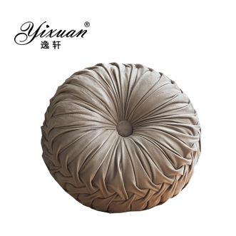 逸轩/yixuan  荷兰绒多功能圆形抱枕-浅灰-38*38cm单个装