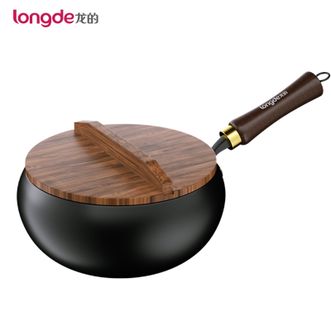 龙的/Longde  传统无涂层大肚炖炒锅家用24CM大容量炖锅炒菜锅LDTM535