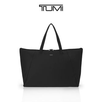 TUMI  Voyageur女士单肩包托特包 便携可折叠旅行手提包  0196624DGM  黑色拼烟枪色