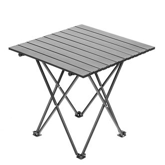 沃特曼  户外便携烧烤野餐折叠桌 52x50x50cm 黑色 78352