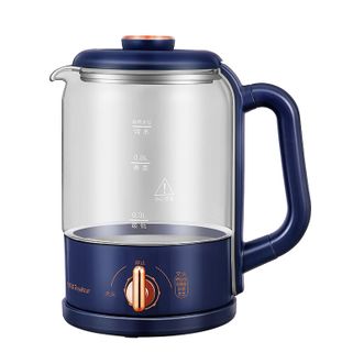 荣事达/Royalstar  电热水壶 煮茶器 煮茶壶 养生壶电茶壶电水壶家用办公室304不锈钢保温1L迷你玻璃花茶壶RS-GL08A