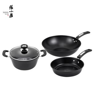 张小泉  正品锦厨系列精铁锅具三件套 32炒锅+22煎锅+22汤锅 C35260100