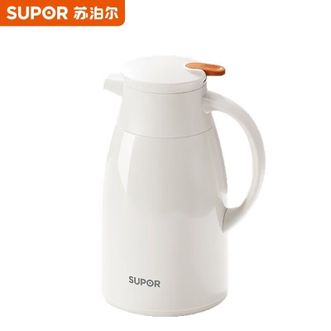 苏泊尔（SUPOR）  玻璃内胆保温壶 奶油白1.6L 家用大容量学生宿舍办公室便携玻璃内胆热水瓶暖水壶