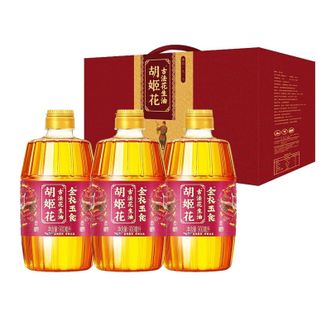 胡姬花 金衣玉食古法花生油礼盒(900ml*3)精选红皮花生 胡姬花 金衣玉食古法花生油礼盒(900ml*3)精选红皮花生