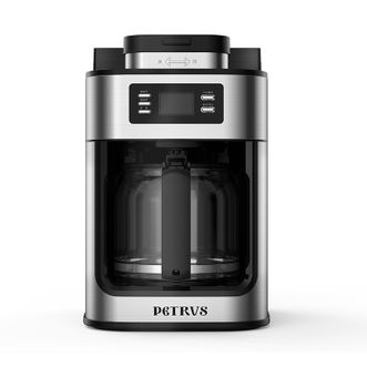 柏翠/Petrus  美式咖啡机1.2L大容量全自动磨豆粉两用咖啡豆研磨煮一体机家用办公室保温咖啡壶 PE3200