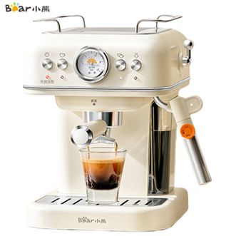 小熊/Bear  咖啡机 意式半自动家用机械舱咖啡机萃取研磨3D云感奶泡一体机