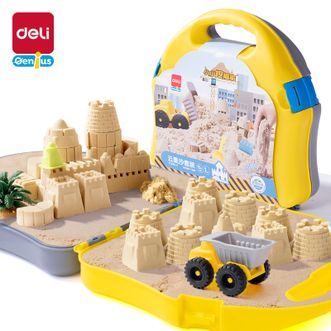 得力/deli  云柔沙系列工程车主题玩具沙手提箱儿童益智玩具套装 YC255-2
