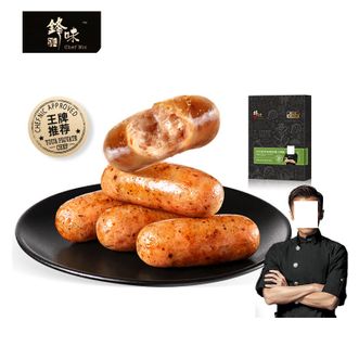锋味派  火山石烤肠 纯肉香肠 台湾脆皮热狗肠 烧烤空炸食材 【单盒装】法式香草味 400g