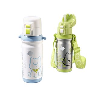 babycare  奇趣公仔双饮便携保温杯原力青500ml含背带/贝壳白500ml含背带